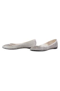 Jil Sander White Perforated Leather Ballet Flats Size 36.5