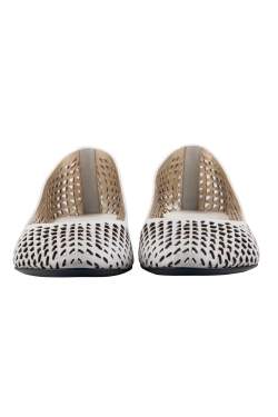 Jil Sander White Perforated Leather Ballet Flats Size 36.5