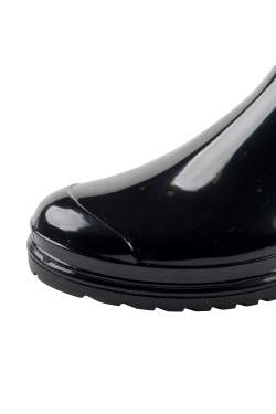 Pre Owned حذاء بوت مطر دولتشي أند غابانا طويل تنقيط بولكا PVC أسود مقاس 38