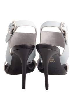 Pre Owned Acne Studios Dusty Blue Leather Tillie Ankle Strap Sandals Size 40