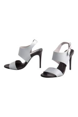 Pre Owned Acne Studios Dusty Blue Leather Tillie Ankle Strap Sandals Size 40