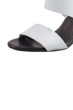 Pre Owned Acne Studios Dusty Blue Leather Tillie Ankle Strap Sandals Size 40