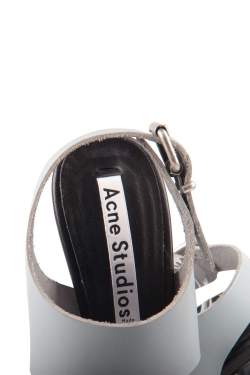 Pre Owned Acne Studios Dusty Blue Leather Tillie Ankle Strap Sandals Size 40