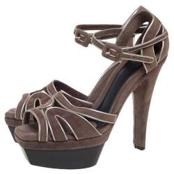 Marni Brown Suede Platform Sandals Size 39