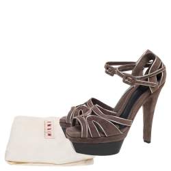Marni Brown Suede Platform Sandals Size 39