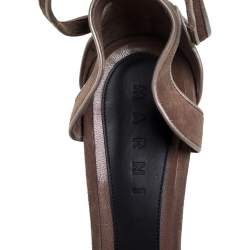 Marni Brown Suede Platform Sandals Size 39
