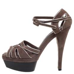 Marni Brown Suede Platform Sandals Size 39