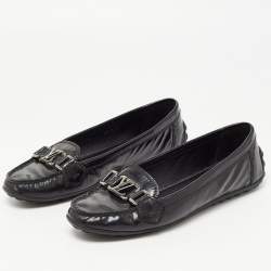 مملوكة مسبقًا Louis Vuitton Black Patent Leather Oxford Loafers Size 38