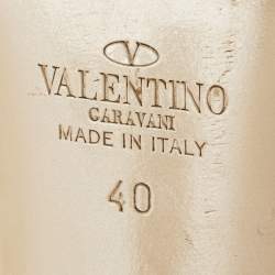 Pre Owned Valentino Dusty Pink Patent Leather Rockstud Strappy Pointed Toe Pumps Size 40