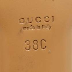 Gucci Off White Leather Cross Strap Web Slide Sandals Size 38