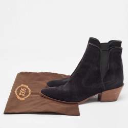 Tod's Black Suede Ankle Boots Size 39.5 