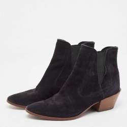 Tod's Black Suede Ankle Boots Size 39.5 
