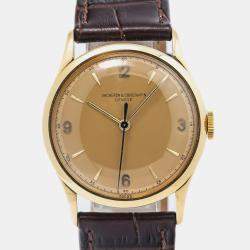 Vacheron Constantin Brown 18k Yellow Gold V454 Women's Wristwatch 34mm
