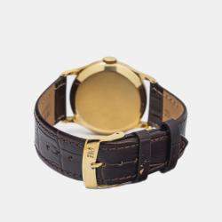 Vacheron Constantin Brown 18k Yellow Gold V454 Women's Wristwatch 34mm