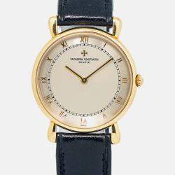 Vacheron Constantin Geneve 33084 Manual Winding Cream 18K Yellow Gold Women's Wristwatch 31 mm