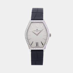Pre Owned Vacheron Constantin Malte 25530/000G-9741 Quartz White 18k White Gold Women's Wristwatch 34mm