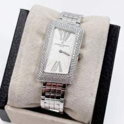 Pre Owned Vacheron Constantin Cambree Asymmetric 25515/U01G-9233 Quartz 18K White Gold Women's Wristwatch 21 mm x 37 mm