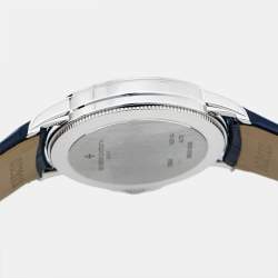 Pre Owned Vacheron Constantin Tradionnelle 25558/000G-B White Mother Of Pearl Dial Diamond 18K White Gold Alligator Leather Women's Wristwatch 30 mm