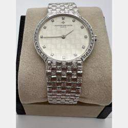 Pre Owned Vacheron Constantin Patrimony Manual Winding Diamond Dial 18K White Gold Women's Wristwatch 32 mm