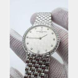 Pre Owned Vacheron Constantin Patrimony Manual Winding Diamond Dial 18K White Gold Women's Wristwatch 32 mm