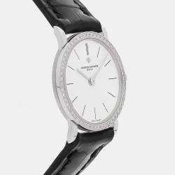 مملوكة مسبقًا Pre-Owned Vacheron Constantin Patrimony 25593/000G-8743 White Quartz 18k White Gold Men's Wristwatch 23 MM