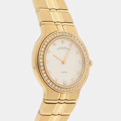 Vacheron Constantin White 18k Yellow Gold Phidias 16520/967J-8193 Quartz Women's Wristwatch 28 mm