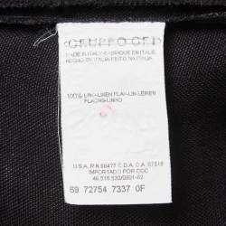 Pre Owned Valentino Miss V Black Linen V-Neck Sleeveless Sheath Dress M