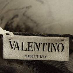 Pre Owned Valentino Black Floral Print Silk Square Scarf