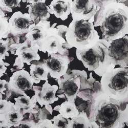 Pre Owned Valentino Black Floral Print Silk Square Scarf