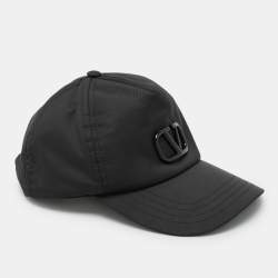Valentino Black Nylon Logo Baseball Cap 