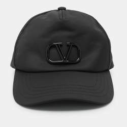 Valentino Black Nylon Logo Baseball Cap 