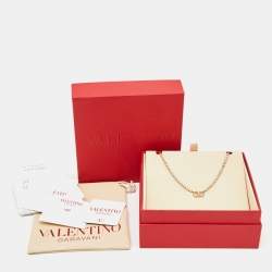 Valentino VLogo Signature Crystals Gold Tone Necklace