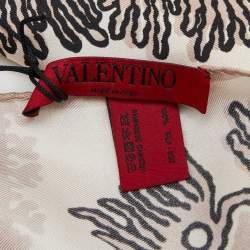 Valentino Beige Shell Print Silk Stole