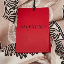 Valentino Beige Shell Print Silk Stole