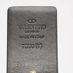 Valentino Black Leather VLogo Reversible Buckle Belt 75CM