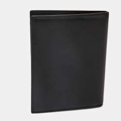 Pre Owned Valentino Black Leather VLogo Passport Holder