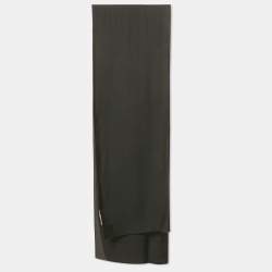 Valentino Black Logo Silk Crepe Stole 
