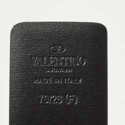 Pre Owned Valentino Black/Brown Leather VLogo Reversible Belt 70 CM