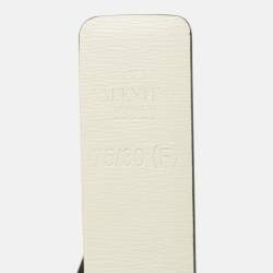 Pre Owned Valentino VLogo 75 CM Reversible Slim Belt Mint Green/Cream Leather