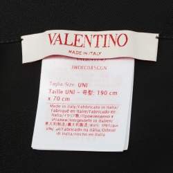Pre Owned Valentino Black Silk Crepe Stole  