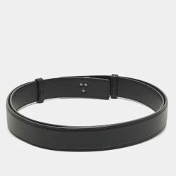 Pre Owned حزام فالنتينو جلد أسود بإبزيم شعار V حجم M