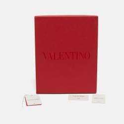 مملوكة مسبقًا Valentino Gold/Ivory V Logo Lurex Cotton Fringed Shawl