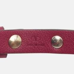 Pre Owned Valentino Rockstud Leather Gold Tone Bracelet