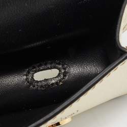 Pre Owned Valentino VLogo Gold Leather Airpods Case