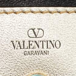 Pre Owned Valentino VLogo Gold Leather Airpods Case