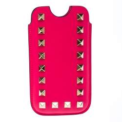 Valentino Neon Pink Leather Rockstud iPhone 5/5S Case