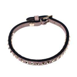 Pre Owned Valentino Poudre Leather Rockstud No Limit Bracelet
