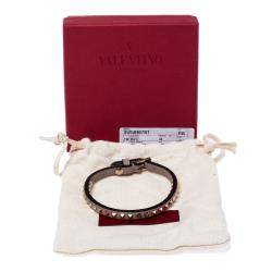 Pre Owned Valentino Poudre Leather Rockstud No Limit Bracelet