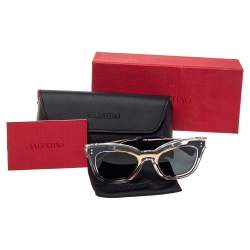 Pre Owned Valentino Blue/Transparent VA4030 Cat Eye Sunglasses