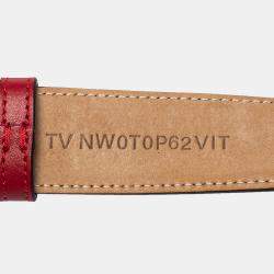 مملوكة مسبقًا حزام فالنتينو سبايك روكستد جلد أحمر مقاس 80 سم